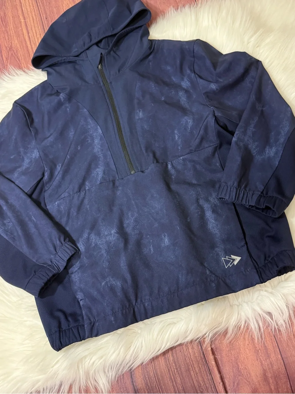 Carter’s Navy Hooded Quarter-Zip Windbreaker- Boys Size 10